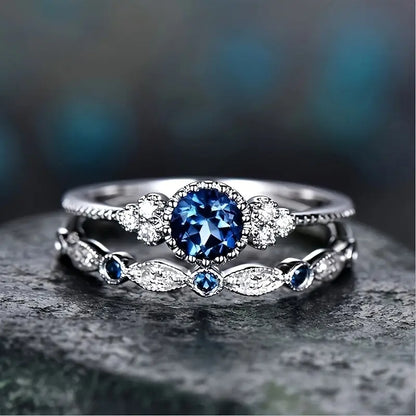 Sapphriel Crown Ring Set