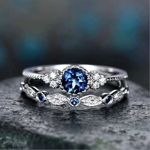 Sapphriel Crown Ring Set