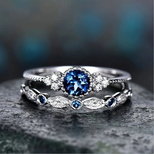 Sapphriel Crown Ring Set