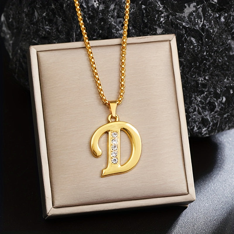 Crystal Accent Initial Necklace