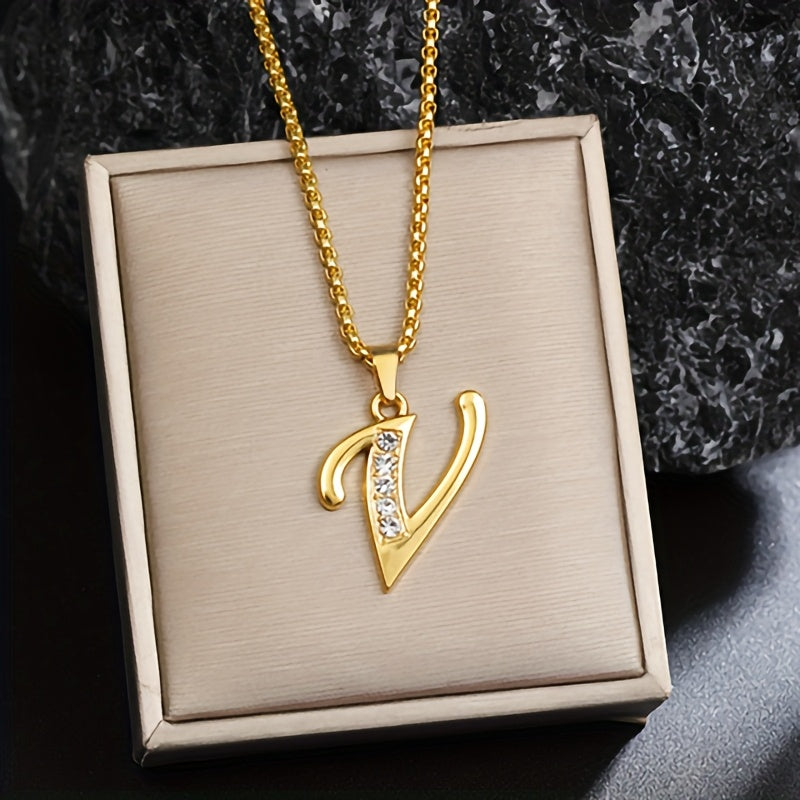 Crystal Accent Initial Necklace