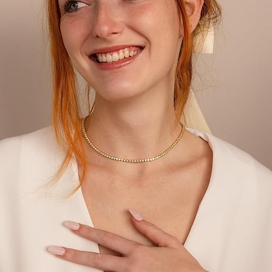 Tennis Necklace (Gold)