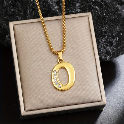 Crystal Accent Initial Necklace