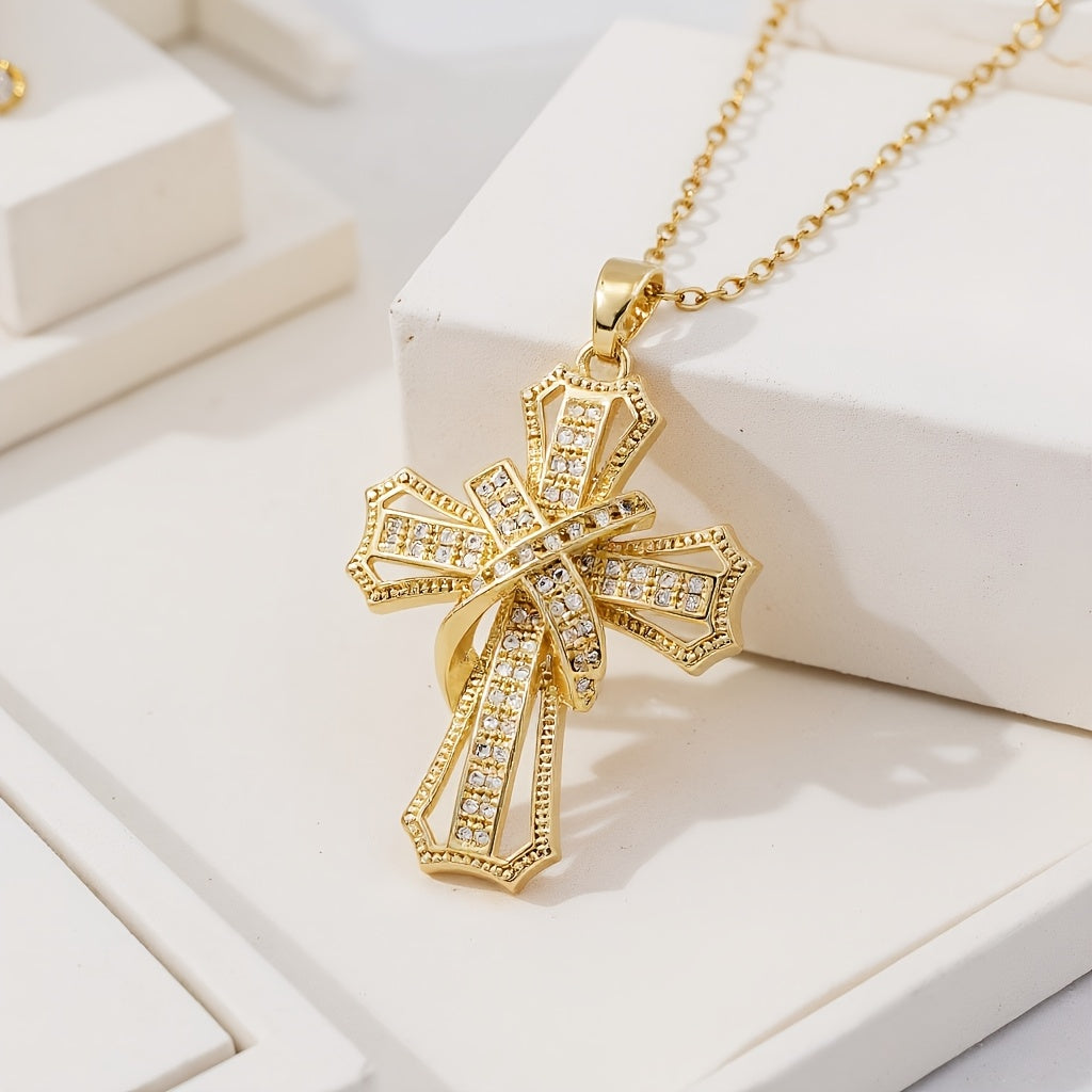 Radiant Cross Pendant Necklace