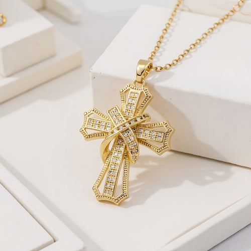 Radiant Cross Pendant Necklace