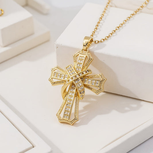 Radiant Cross Pendant Necklace
