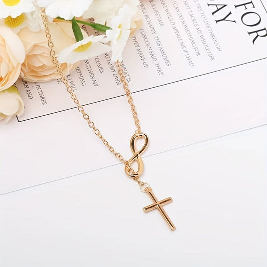 Eternal Cross Pendant Necklace (Gold)