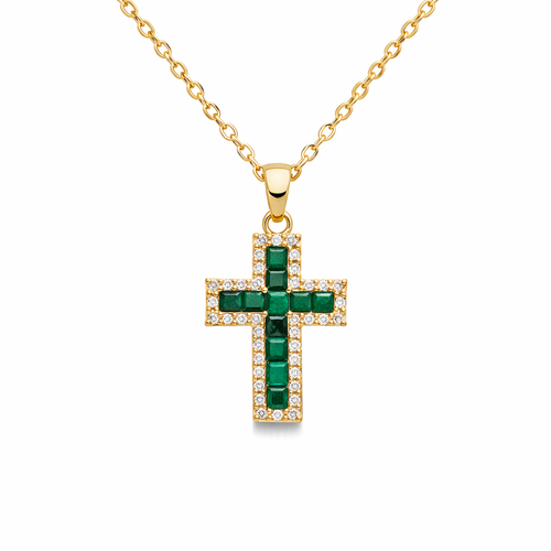Alena Emerald Cross Pendant