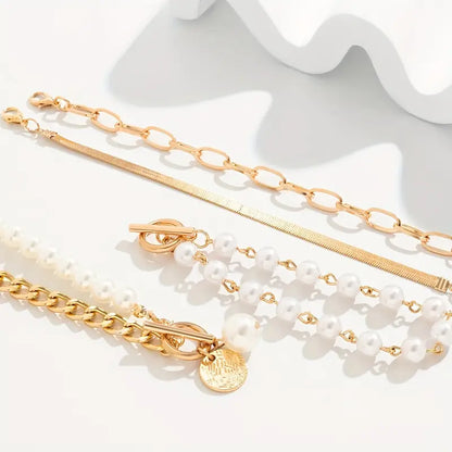 4-Piece Gold Bracelet Set