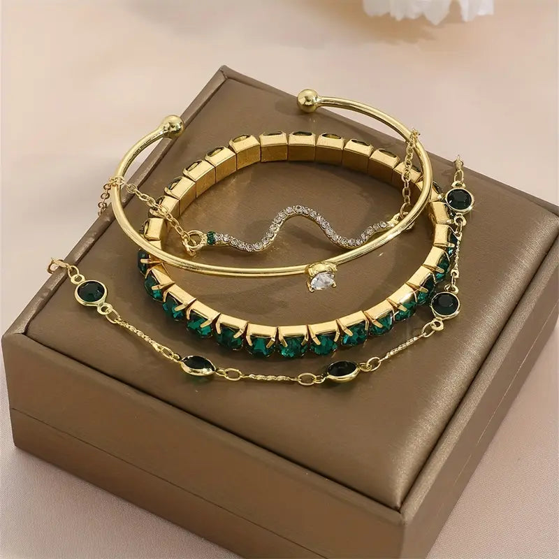 Johanna Emerald Bracelet Set