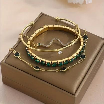 Johanna Emerald Bracelet Set