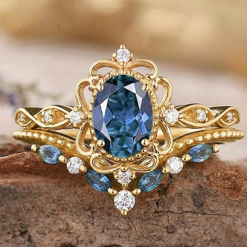 Azelia Sapphire Crown Ring
