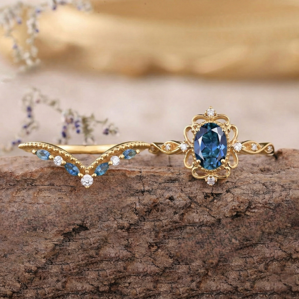 Azelia Sapphire Crown Ring