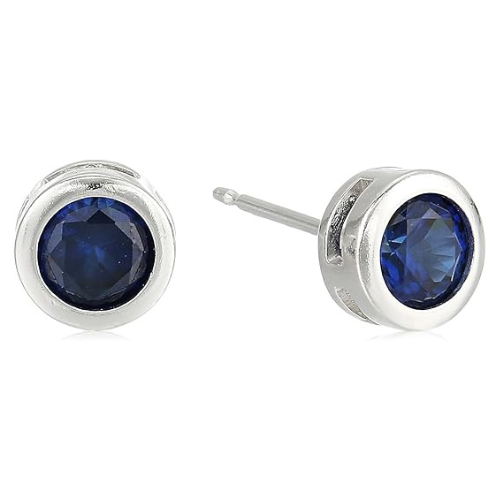 Sapphire Bezel Stud Earrings