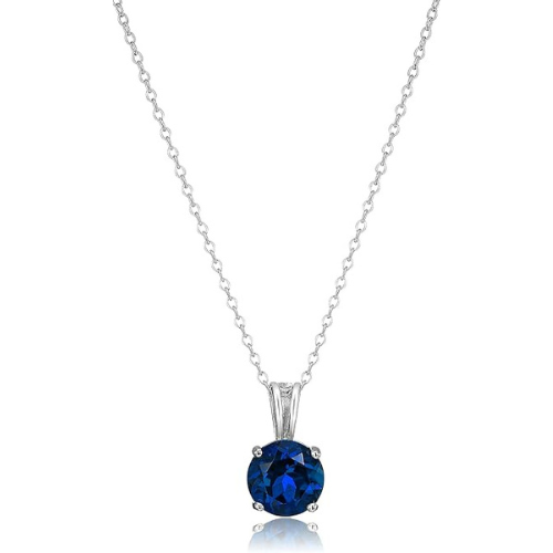 Round Cut Sapphire Necklace