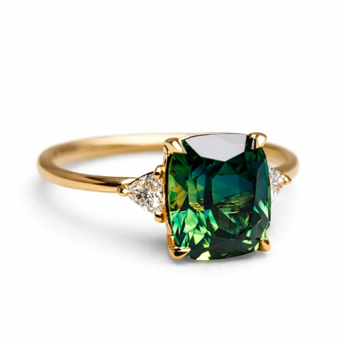Fortuna Green Zircon Gold Ring