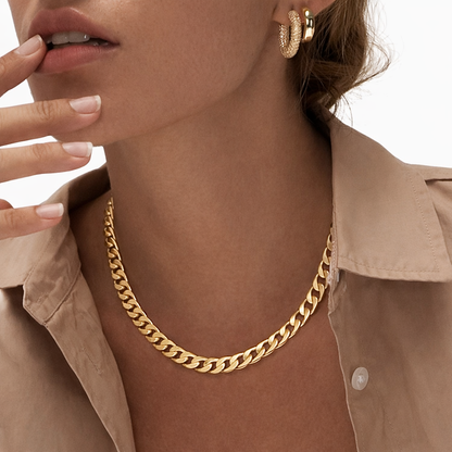 Chunky Cuban Link Necklace (Gold)