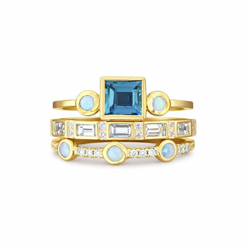 Ozean Vintage Blue Crystal Ring