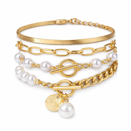 4-Piece Gold Bracelet Set