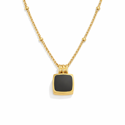 Lucia Necklace with Black Pendant