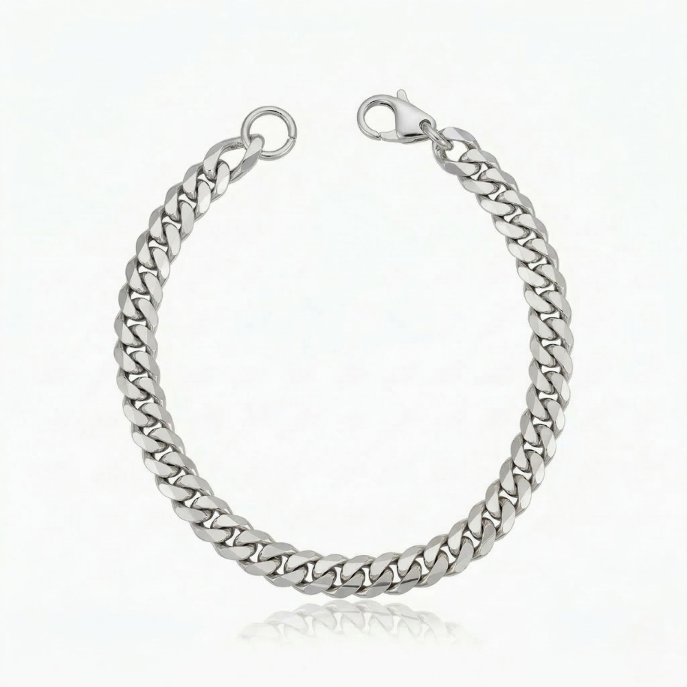 Estate Cuban Bracelet (White Gold)
