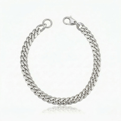 Estate Cuban Bracelet (White Gold)