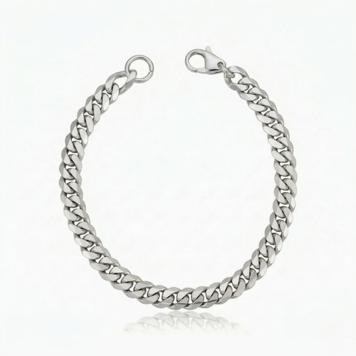 Estate Cuban Bracelet (White Gold)