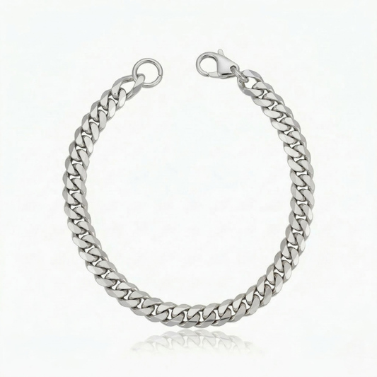 Estate Cuban Bracelet (White Gold)