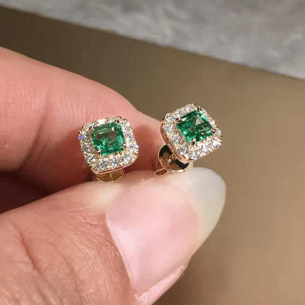 Luise Emerald Gold Earrings