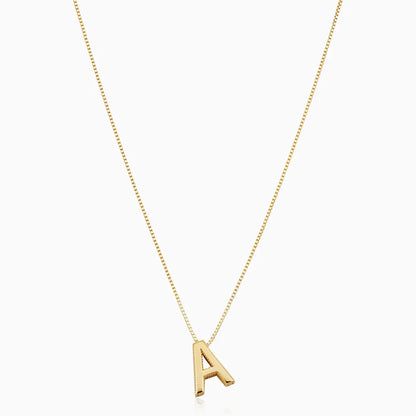Love Letter Initial Necklace (White Gold)