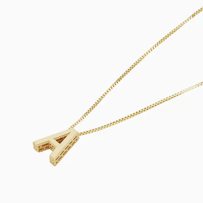 Love Letter Initial Necklace (White Gold)