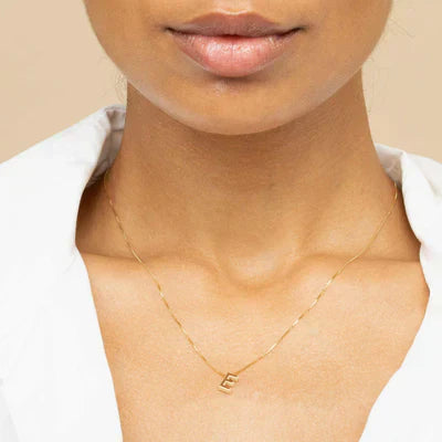 Love Letter Initial Necklace (White Gold)