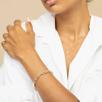 Love Letter Initial Necklace (White Gold)