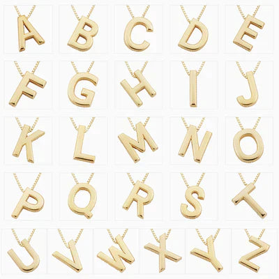 Love Letter Initial Necklace (White Gold)