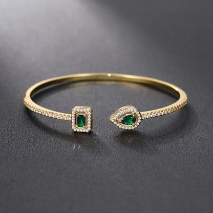 Clara Emerald Open Bracelet