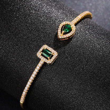 Clara Emerald Open Bracelet