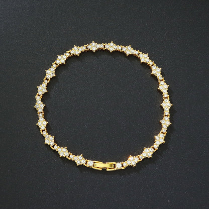 Classic Cluster Tennis Bracelet (Gold)