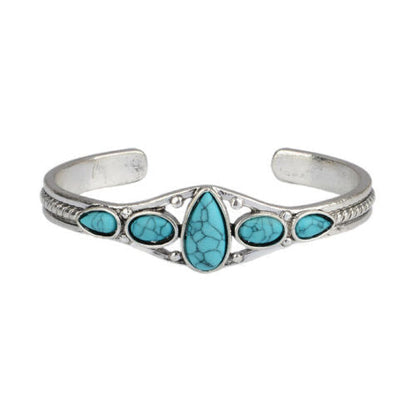 Turquoise Teardrop Open Bracelet