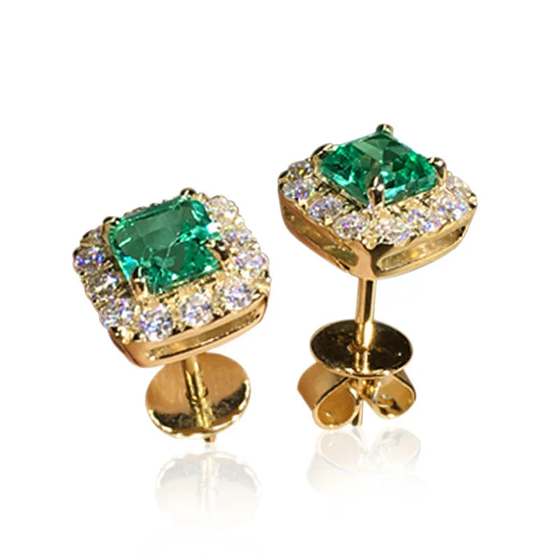 Luise Emerald Gold Earrings