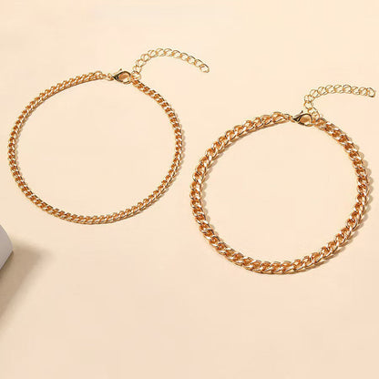 Layered Cuban Link Anklet
