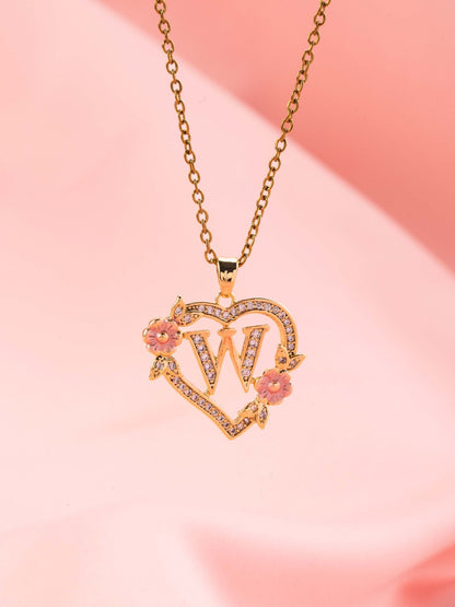 Floral Charm Initial Necklace