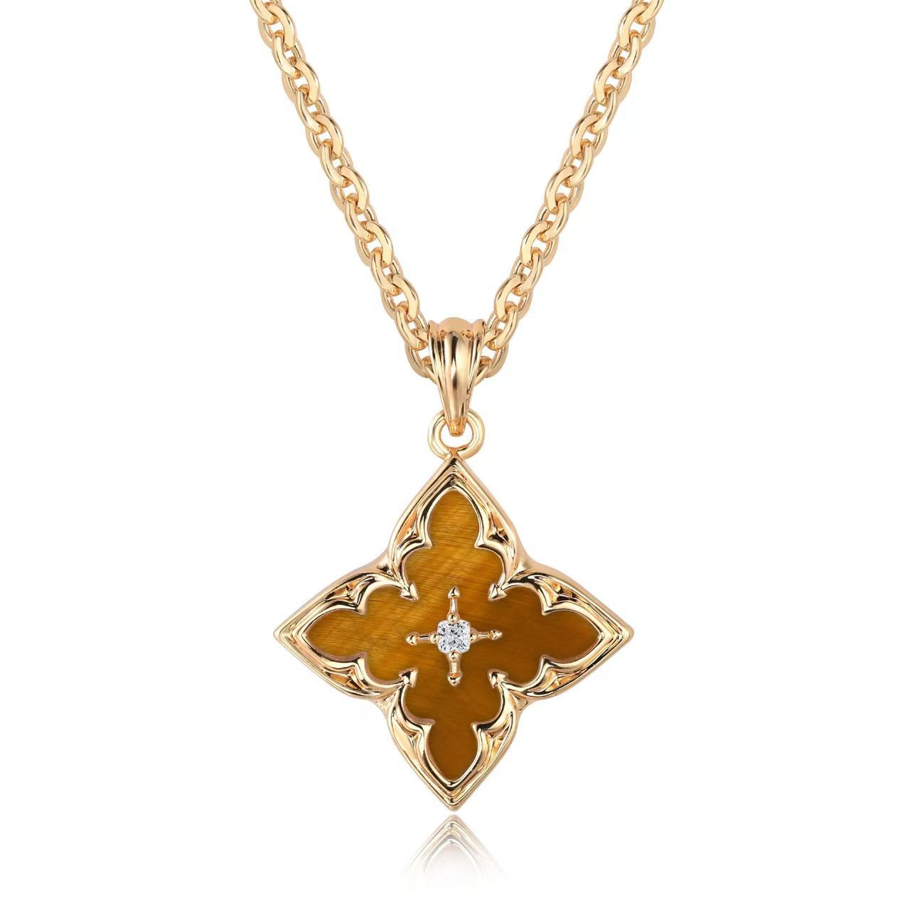Clover Pendant Necklace (Blue)