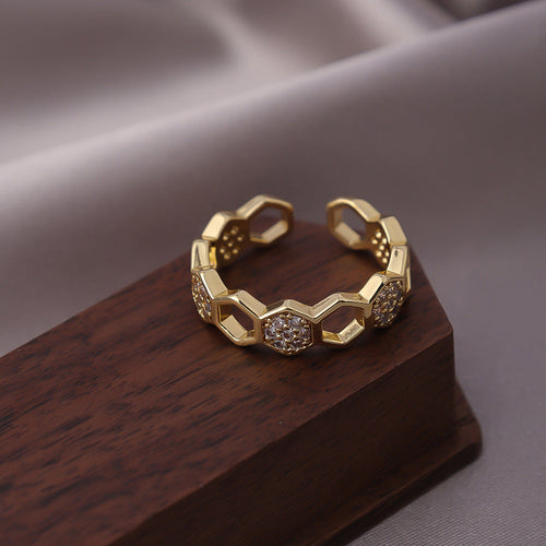 Crystal Honeycomb Ring