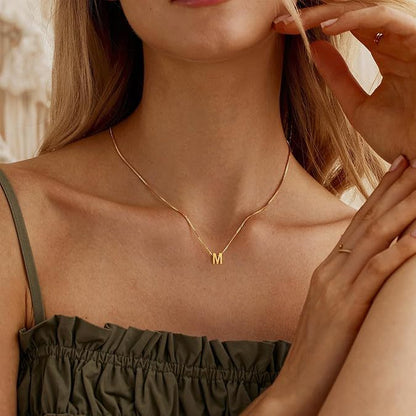 Love Letter Initial Necklace (Gold)