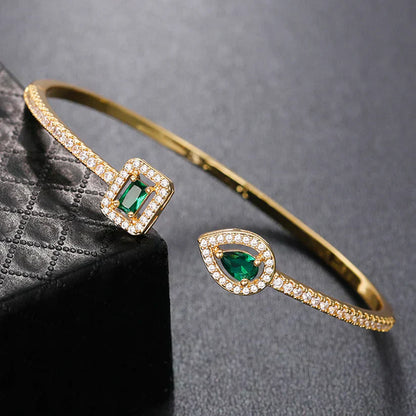 Clara Emerald Open Bracelet