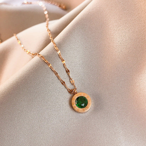 Emerald Dial Necklace