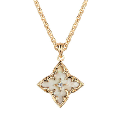 Clover Pendant Necklace (Brown)