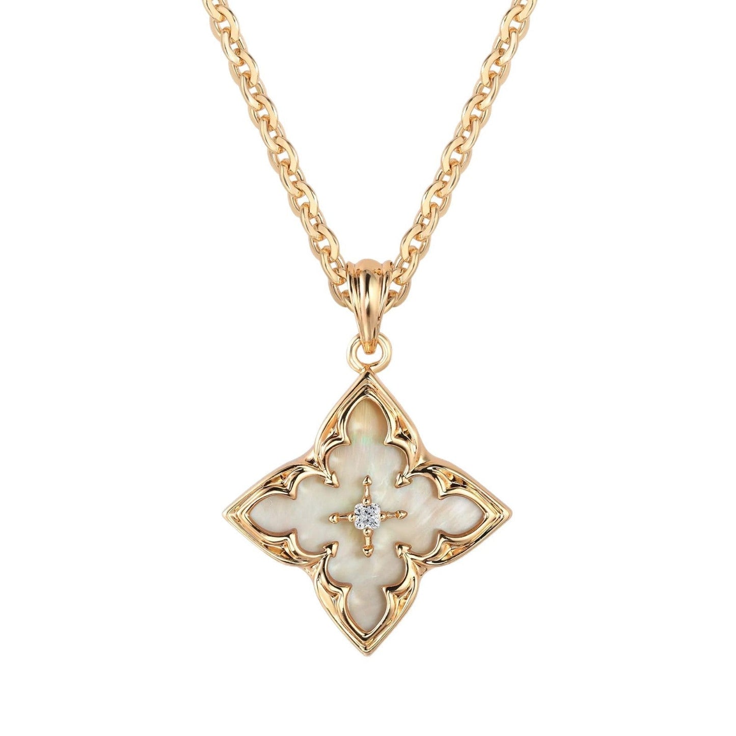Clover Pendant Necklace (Blue)