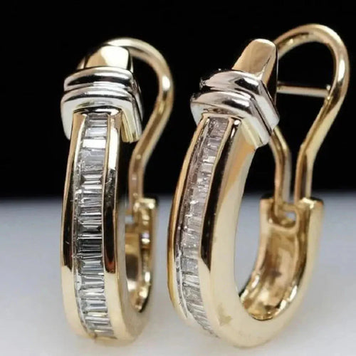 Vintage Crystal Hoop Earrings