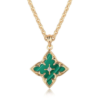 Clover Pendant Necklace (Blue)